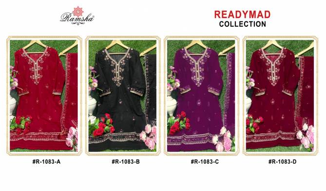 R 1083 By Ramsha Size Set Georgette Pakistani Suits